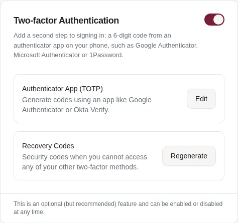 La verificación en dos pasos activada
