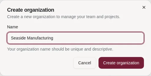 Eine Organisation erstellen